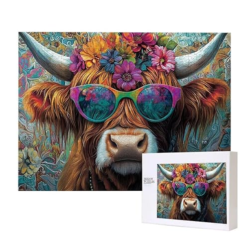 Hoch und Niedrigrinder Puzzle 2000 Teile Puzzles Erwachsene, Helle und farbenfrohe Puzzles, Indoor-Puzzle-Kreativspiel zur Entspannung von Erwachsenen und Erziehung oder als Geschenk I-186 von Glslmznq