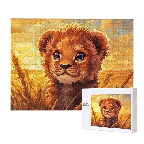Kleiner Löwe Puzzle 300 Teile Puzzles Erwachsene, Helle und farbenfrohe Puzzles, Indoor-Puzzle-Kreativspiel zur Entspannung von Erwachsenen und Erziehung oder als Geschenk I-692 von Glslmznq