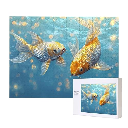 Koi Fisch Puzzle 300 Teile Puzzles Erwachsene, Helle und farbenfrohe Puzzles, Indoor-Puzzle-Kreativspiel zur Entspannung von Erwachsenen und Erziehung oder als Geschenk I-372 von Glslmznq