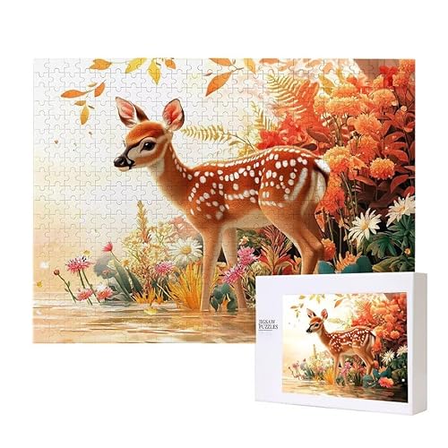 Landschaft Hirsch Puzzle 3000 Teile Puzzles Erwachsene, Helle und farbenfrohe Puzzles, Indoor-Puzzle-Kreativspiel zur Entspannung von Erwachsenen und Erziehung oder als Geschenk I-163 von Glslmznq