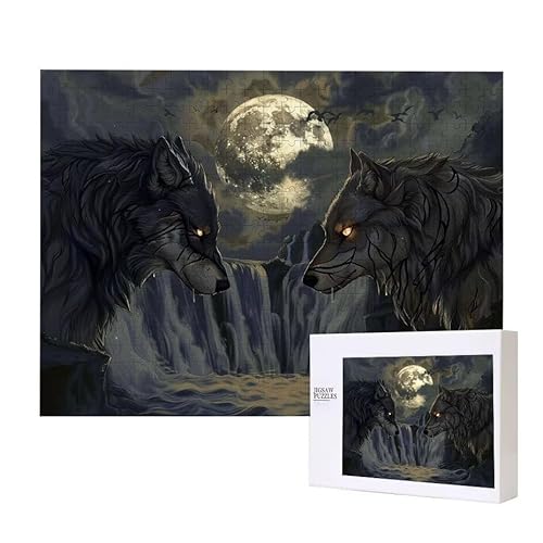 Landschaft Wolf Puzzle 3000 Teile Puzzles Erwachsene, Helle und farbenfrohe Puzzles, Indoor-Puzzle-Kreativspiel zur Entspannung von Erwachsenen und Erziehung oder als Geschenk I-161 von Glslmznq