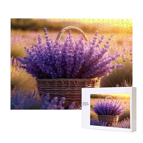 Lavendel Puzzle 300 Teile Puzzles Erwachsene, Helle und farbenfrohe Puzzles, Indoor-Puzzle-Kreativspiel zur Entspannung von Erwachsenen und Erziehung oder als Geschenk I-736 von Glslmznq