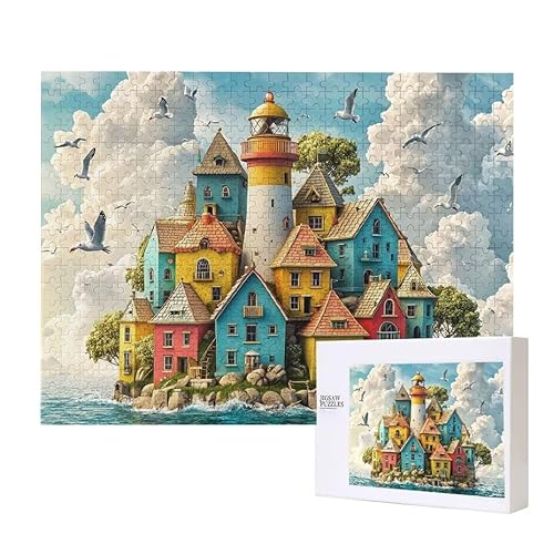 Leuchtturm Kabine Puzzle 300 Teile Puzzles Erwachsene, Helle und farbenfrohe Puzzles, Indoor-Puzzle-Kreativspiel zur Entspannung von Erwachsenen und Erziehung oder als Geschenk I-88 von Glslmznq