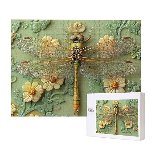 Libelle Blume Puzzle 1000 Teile Puzzles Erwachsene, Helle und farbenfrohe Puzzles, Indoor-Puzzle-Kreativspiel zur Entspannung von Erwachsenen und Erziehung oder als Geschenk I-564 von Glslmznq