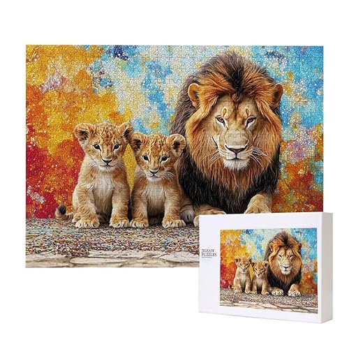Löwe Tier Puzzle 3000 Teile Puzzles Erwachsene, Helle und farbenfrohe Puzzles, Indoor-Puzzle-Kreativspiel zur Entspannung von Erwachsenen und Erziehung oder als Geschenk I-623 von Glslmznq