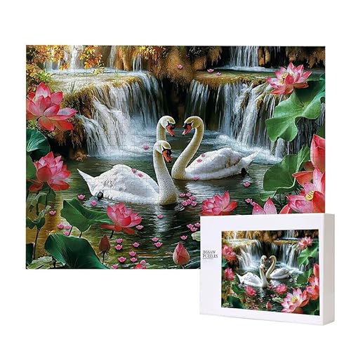 Lotus Swan Puzzle 3000 Teile Puzzles Erwachsene, Helle und farbenfrohe Puzzles, Indoor-Puzzle-Kreativspiel zur Entspannung von Erwachsenen und Erziehung oder als Geschenk I-253 von Glslmznq