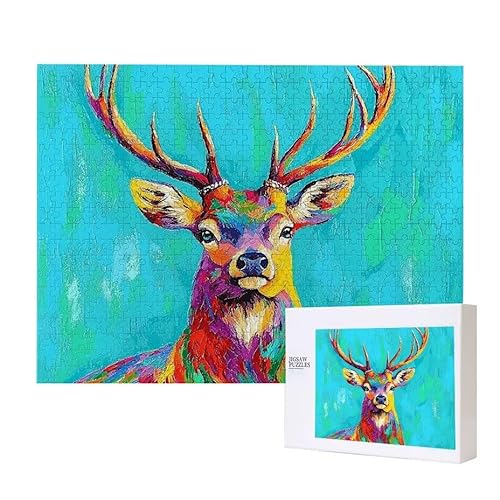 Milu Hirsch Puzzle 3000 Teile Puzzles Erwachsene, Helle und farbenfrohe Puzzles, Indoor-Puzzle-Kreativspiel zur Entspannung von Erwachsenen und Erziehung oder als Geschenk I-507 von Glslmznq
