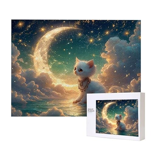 Mond Kat Puzzle 2000 Teile Puzzles Erwachsene, Helle und farbenfrohe Puzzles, Indoor-Puzzle-Kreativspiel zur Entspannung von Erwachsenen und Erziehung oder als Geschenk I-778 von Glslmznq
