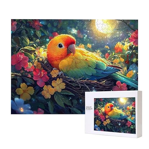 Mond Papagei Puzzle 3000 Teile Puzzles Erwachsene, Helle und farbenfrohe Puzzles, Indoor-Puzzle-Kreativspiel zur Entspannung von Erwachsenen und Erziehung oder als Geschenk I-789 von Glslmznq