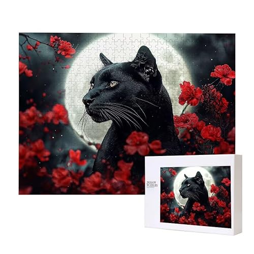 Mond Schwarzer Panther Puzzle 3000 Teile Puzzles Erwachsene, Helle und farbenfrohe Puzzles, Indoor-Puzzle-Kreativspiel zur Entspannung von Erwachsenen und Erziehung oder als Geschenk I-783 von Glslmznq