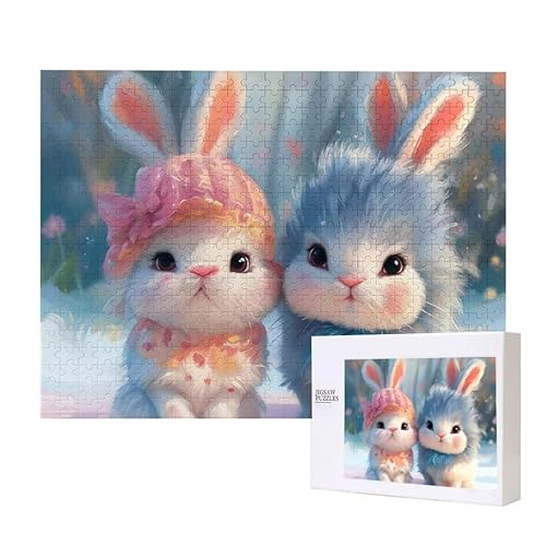 Nettes Kaninchen Puzzle 300 Teile Puzzles Erwachsene, Helle und farbenfrohe Puzzles, Indoor-Puzzle-Kreativspiel zur Entspannung von Erwachsenen und Erziehung oder als Geschenk I-384 von Glslmznq