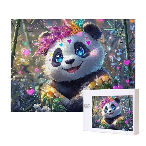 Niedlicher Panda Puzzle 1500 Teile Puzzles Erwachsene, Helle und farbenfrohe Puzzles, Indoor-Puzzle-Kreativspiel zur Entspannung von Erwachsenen und Erziehung oder als Geschenk I-407 von Glslmznq