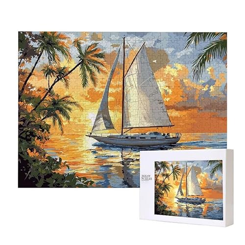 Ozean Segelboot Puzzle 1500 Teile Puzzles Erwachsene, Helle und farbenfrohe Puzzles, Indoor-Puzzle-Kreativspiel zur Entspannung von Erwachsenen und Erziehung oder als Geschenk I-243 von Glslmznq
