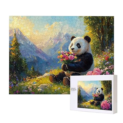 Panda Landschaft Puzzle 300 Teile Puzzles Erwachsene, Helle und farbenfrohe Puzzles, Indoor-Puzzle-Kreativspiel zur Entspannung von Erwachsenen und Erziehung oder als Geschenk I-720 von Glslmznq