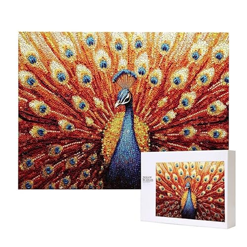 Pfau Puzzle 2000 Teile Puzzles Erwachsene, Helle und farbenfrohe Puzzles, Indoor-Puzzle-Kreativspiel zur Entspannung von Erwachsenen und Erziehung oder als Geschenk I-412 von Glslmznq