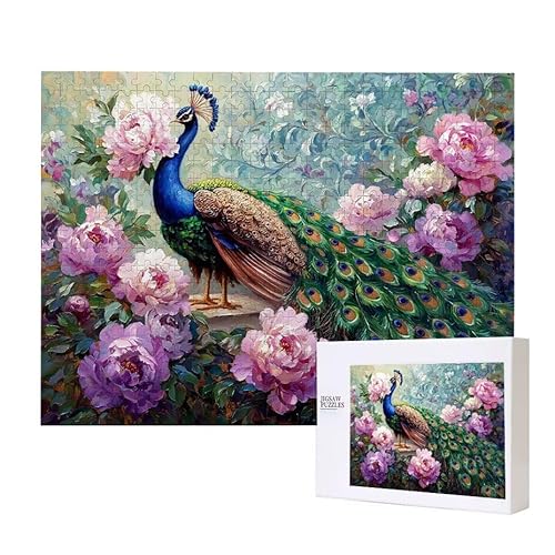 Pfingstrose Pfau Puzzle 2000 Teile Puzzles Erwachsene, Helle und farbenfrohe Puzzles, Indoor-Puzzle-Kreativspiel zur Entspannung von Erwachsenen und Erziehung oder als Geschenk I-516 von Glslmznq