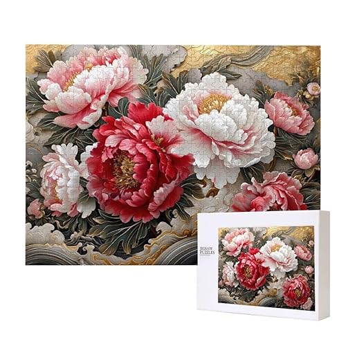 Pfingstrose Puzzle 2000 Teile Puzzles Erwachsene, Helle und farbenfrohe Puzzles, Indoor-Puzzle-Kreativspiel zur Entspannung von Erwachsenen und Erziehung oder als Geschenk I-514 von Glslmznq