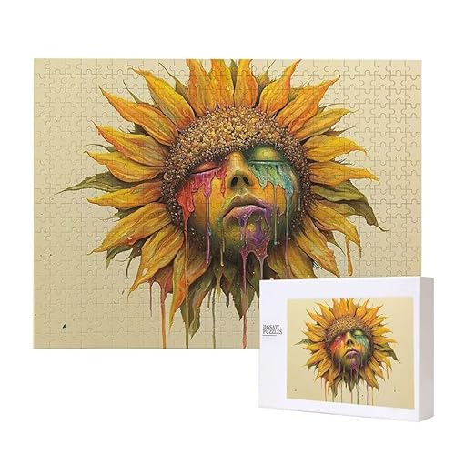 Puzzle für Erwachsene 1000 Abstract Sonnenblume Puzzle Erwachsene Pädagogisches Spiel Herausforderung Spielzeug 1000 Teile DIY-Bastel Puzzles für Heimdekoration, Geschenke von Glslmznq