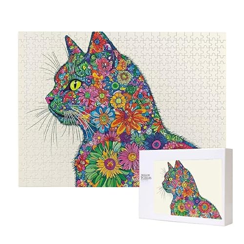 Puzzle für Erwachsene 1000 Blume Kat Puzzle Erwachsene Pädagogisches Spiel Herausforderung Spielzeug 1000 Teile DIY-Bastel Puzzles für Heimdekoration, Geschenke von Glslmznq