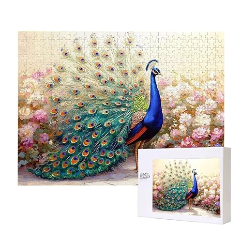 Puzzle für Erwachsene 1000 Blume Pfau Puzzle Erwachsene Pädagogisches Spiel Herausforderung Spielzeug 1000 Teile DIY-Bastel Puzzles für Heimdekoration, Geschenke von Glslmznq