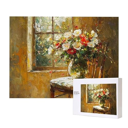 Puzzle für Erwachsene 1000 Blumen Vase Puzzle Erwachsene Pädagogisches Spiel Herausforderung Spielzeug 1000 Teile DIY-Bastel Puzzles für Heimdekoration, Geschenke von Glslmznq