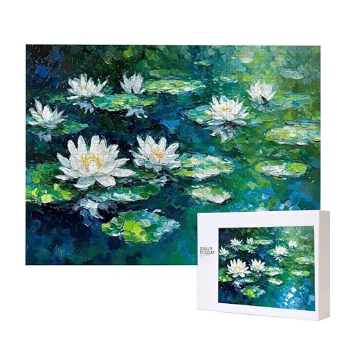 Puzzle für Erwachsene 1000 Lotus Puzzle Erwachsene Pädagogisches Spiel Herausforderung Spielzeug 1000 Teile DIY-Bastel Puzzles für Heimdekoration, Geschenke von Glslmznq