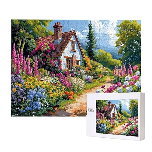 Puzzle für Erwachsene 1500 Blumen Cottage Puzzle Erwachsene Pädagogisches Spiel Herausforderung Spielzeug 1000 Teile DIY-Bastel Puzzles für Heimdekoration, Geschenke von Glslmznq