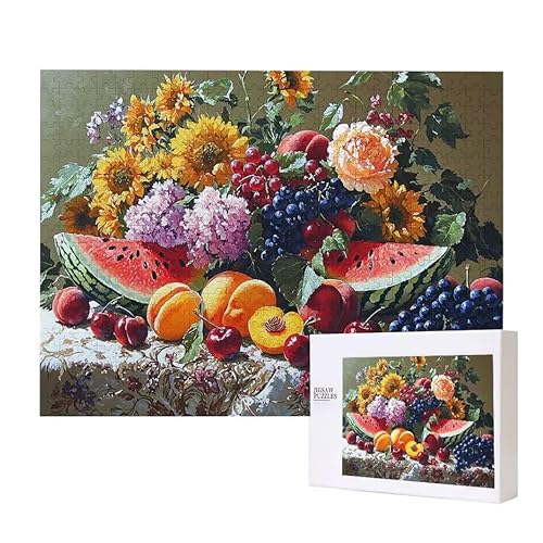 Puzzle für Erwachsene 1500 Blumen Früchte Puzzle Erwachsene Pädagogisches Spiel Herausforderung Spielzeug 1000 Teile DIY-Bastel Puzzles für Heimdekoration, Geschenke von Glslmznq