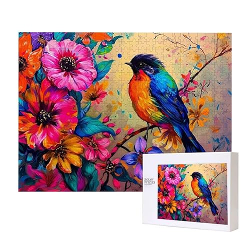 Puzzle für Erwachsene 1500 Blumen Vögel Puzzle Erwachsene Pädagogisches Spiel Herausforderung Spielzeug 1000 Teile DIY-Bastel Puzzles für Heimdekoration, Geschenke von Glslmznq