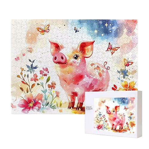 Puzzle für Erwachsene 1500 Cute Pig Puzzle Erwachsene Pädagogisches Spiel Herausforderung Spielzeug 1000 Teile DIY-Bastel Puzzles für Heimdekoration, Geschenke von Glslmznq