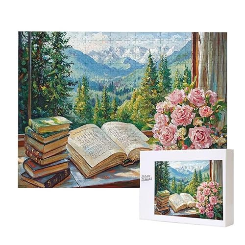 Puzzle für Erwachsene 1500 Fensterbank Landschaft Puzzle Erwachsene Pädagogisches Spiel Herausforderung Spielzeug 1000 Teile DIY-Bastel Puzzles für Heimdekoration, Geschenke von Glslmznq