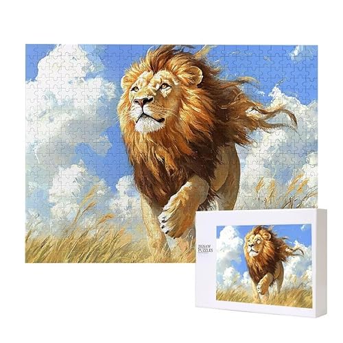Puzzle für Erwachsene 1500 Grasland Lion Puzzle Erwachsene Pädagogisches Spiel Herausforderung Spielzeug 1000 Teile DIY-Bastel Puzzles für Heimdekoration, Geschenke von Glslmznq
