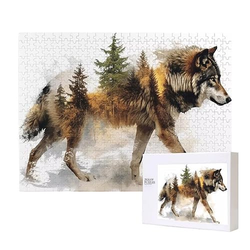 Puzzle für Erwachsene 1500 Tier Wolf Puzzle für Erwachsene Pädagogisches Spiel Herausforderung Spielzeug 1000 Teile DIY-Bastel Puzzles für Heimdekoration, Geschenke von Glslmznq