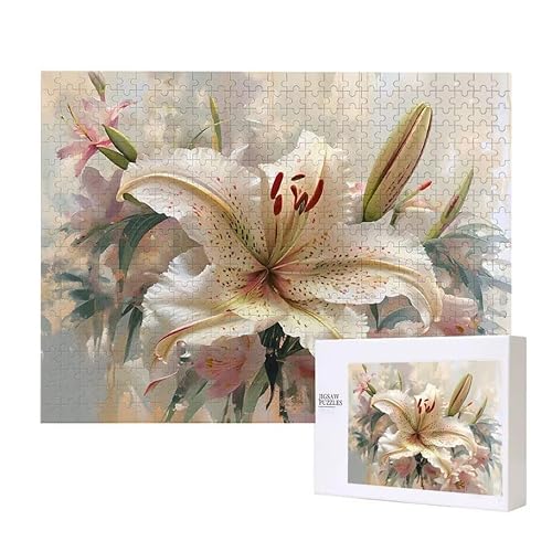 Puzzle für Erwachsene 200 Blumen Lilie Puzzle Erwachsene Pädagogisches Spiel Herausforderung Spielzeug 1000 Teile DIY-Bastel Puzzles für Heimdekoration, Geschenke von Glslmznq