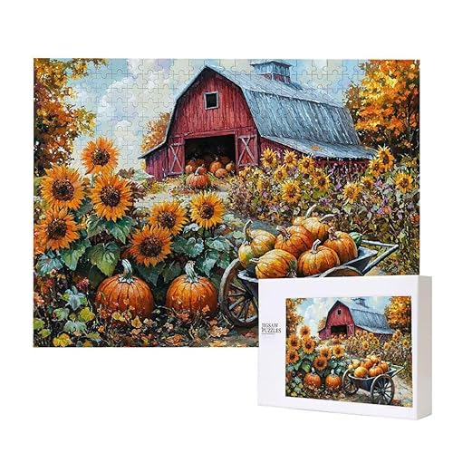 Puzzle für Erwachsene 200 Farm Kürbis Puzzle Erwachsene Pädagogisches Spiel Herausforderung Spielzeug 1000 Teile DIY-Bastel Puzzles für Heimdekoration, Geschenke von Glslmznq