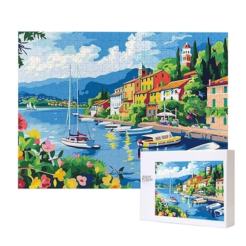 Puzzle für Erwachsene 200 Hafen Landschaft Puzzle Erwachsene Pädagogisches Spiel Herausforderung Spielzeug 1000 Teile DIY-Bastel Puzzles für Heimdekoration, Geschenke von Glslmznq