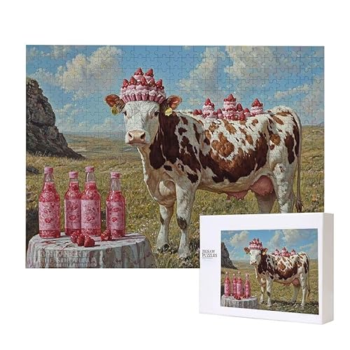 Puzzle für Erwachsene 200 Kuh Puzzle Erwachsene Pädagogisches Spiel Herausforderung Spielzeug 1000 Teile DIY-Bastel Puzzles für Heimdekoration, Geschenke von Glslmznq