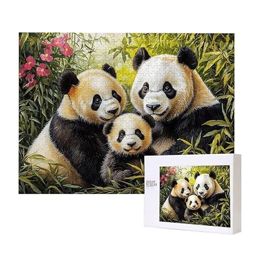Puzzle für Erwachsene 200 Panda Familie Puzzle Erwachsene Pädagogisches Spiel Herausforderung Spielzeug 1000 Teile DIY-Bastel Puzzles für Heimdekoration, Geschenke von Glslmznq