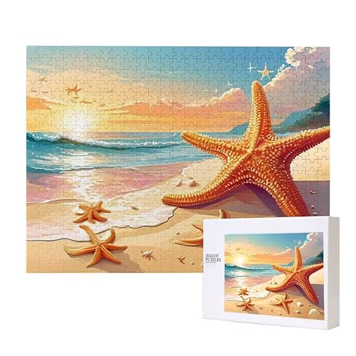 Puzzle für Erwachsene 200 Seesterne Strand Puzzle Erwachsene Pädagogisches Spiel Herausforderung Spielzeug 1000 Teile DIY-Bastel Puzzles für Heimdekoration, Geschenke von Glslmznq