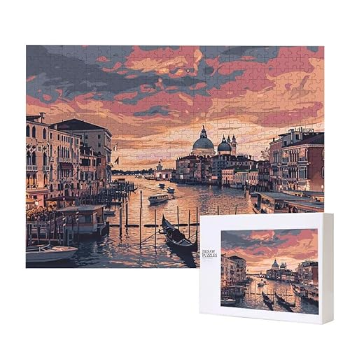 Puzzle für Erwachsene 200 Venedig Wasserstadt Puzzle Erwachsene Pädagogisches Spiel Herausforderung Spielzeug 1000 Teile DIY-Bastel Puzzles für Heimdekoration, Geschenke von Glslmznq