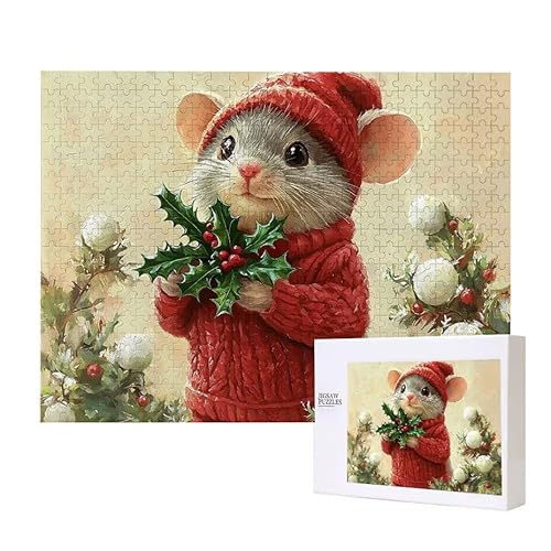 Puzzle für Erwachsene 200 Weihnachtsmaus Puzzle Erwachsene Pädagogisches Spiel Herausforderung Spielzeug 1000 Teile DIY-Bastel Puzzles für Heimdekoration, Geschenke von Glslmznq