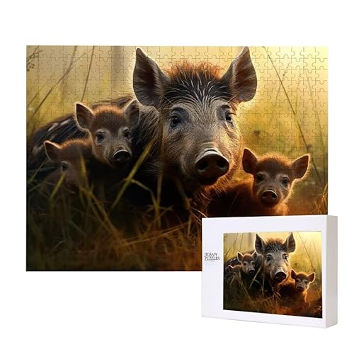 Puzzle für Erwachsene 200 Wildschwein Puzzle Erwachsene Pädagogisches Spiel Herausforderung Spielzeug 1000 Teile DIY-Bastel Puzzles für Heimdekoration, Geschenke von Glslmznq