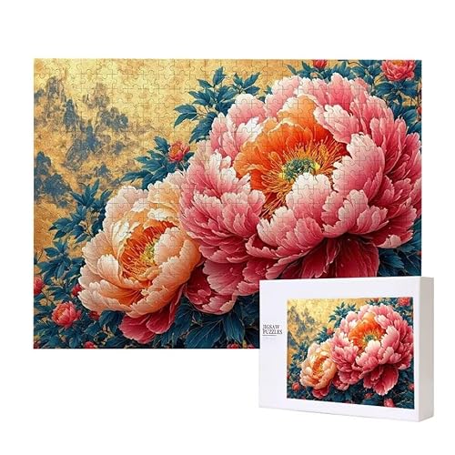Puzzle für Erwachsene 2000 Blumen Pfingstrose Puzzle Erwachsene Pädagogisches Spiel Herausforderung Spielzeug 1000 Teile DIY-Bastel Puzzles für Heimdekoration, Geschenke von Glslmznq