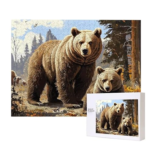 Puzzle für Erwachsene 2000 Braunbär Puzzle Erwachsene Pädagogisches Spiel Herausforderung Spielzeug 1000 Teile DIY-Bastel Puzzles für Heimdekoration, Geschenke von Glslmznq