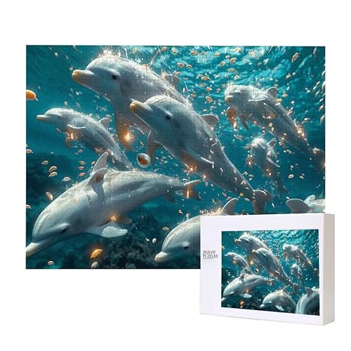 Puzzle für Erwachsene 2000 Delphin Puzzle Erwachsene Pädagogisches Spiel Herausforderung Spielzeug 1000 Teile DIY-Bastel Puzzles für Heimdekoration, Geschenke von Glslmznq