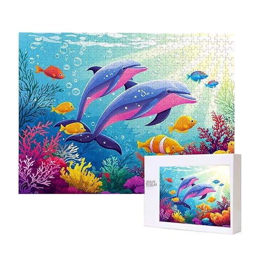 Puzzle für Erwachsene 2000 Delphin Puzzle Erwachsene Pädagogisches Spiel Herausforderung Spielzeug 1000 Teile DIY-Bastel Puzzles für Heimdekoration, Geschenke von Glslmznq
