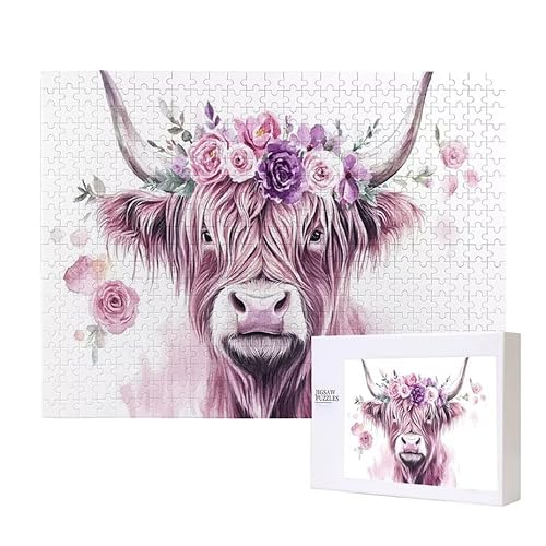 Puzzle für Erwachsene 2000 Hochlandrinder Puzzle Erwachsene Pädagogisches Spiel Herausforderung Spielzeug 1000 Teile DIY-Bastel Puzzles für Heimdekoration, Geschenke von Glslmznq