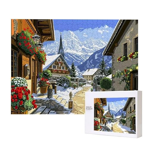 Puzzle für Erwachsene 2000 Kleinstadt Landschaft Puzzle Erwachsene Pädagogisches Spiel Herausforderung Spielzeug 1000 Teile DIY-Bastel Puzzles für Heimdekoration, Geschenke von Glslmznq