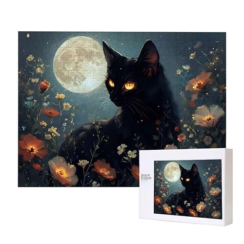 Puzzle für Erwachsene 2000 Schwarze Katze Puzzle Erwachsene Pädagogisches Spiel Herausforderung Spielzeug 1000 Teile DIY-Bastel Puzzles für Heimdekoration, Geschenke von Glslmznq