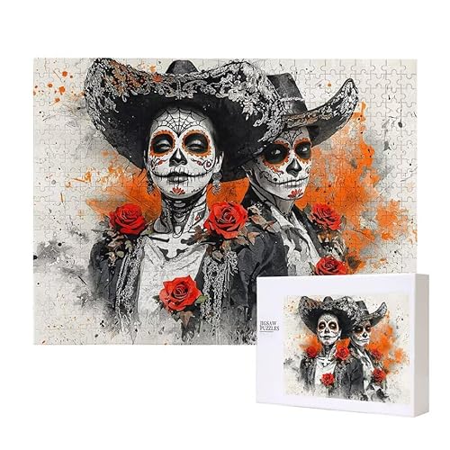 Puzzle für Erwachsene 2000 Skelettpaar Puzzle Erwachsene Pädagogisches Spiel Herausforderung Spielzeug 1000 Teile DIY-Bastel Puzzles für Heimdekoration, Geschenke von Glslmznq